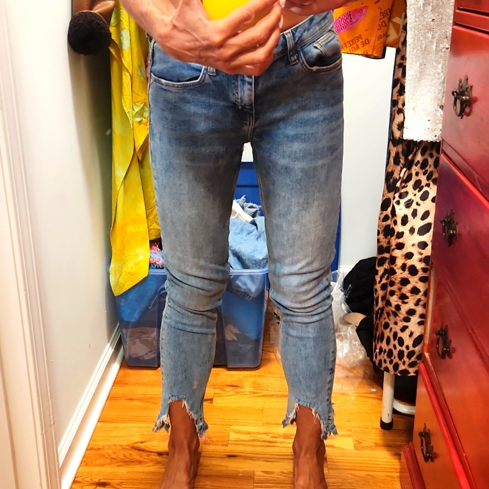 Zara raw edge jeans